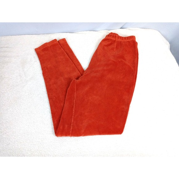 Talbots Pants - Talbots Corduroy Leggings Pants L Rust Orange‎ Stretch Pull On Cottagecore Boho